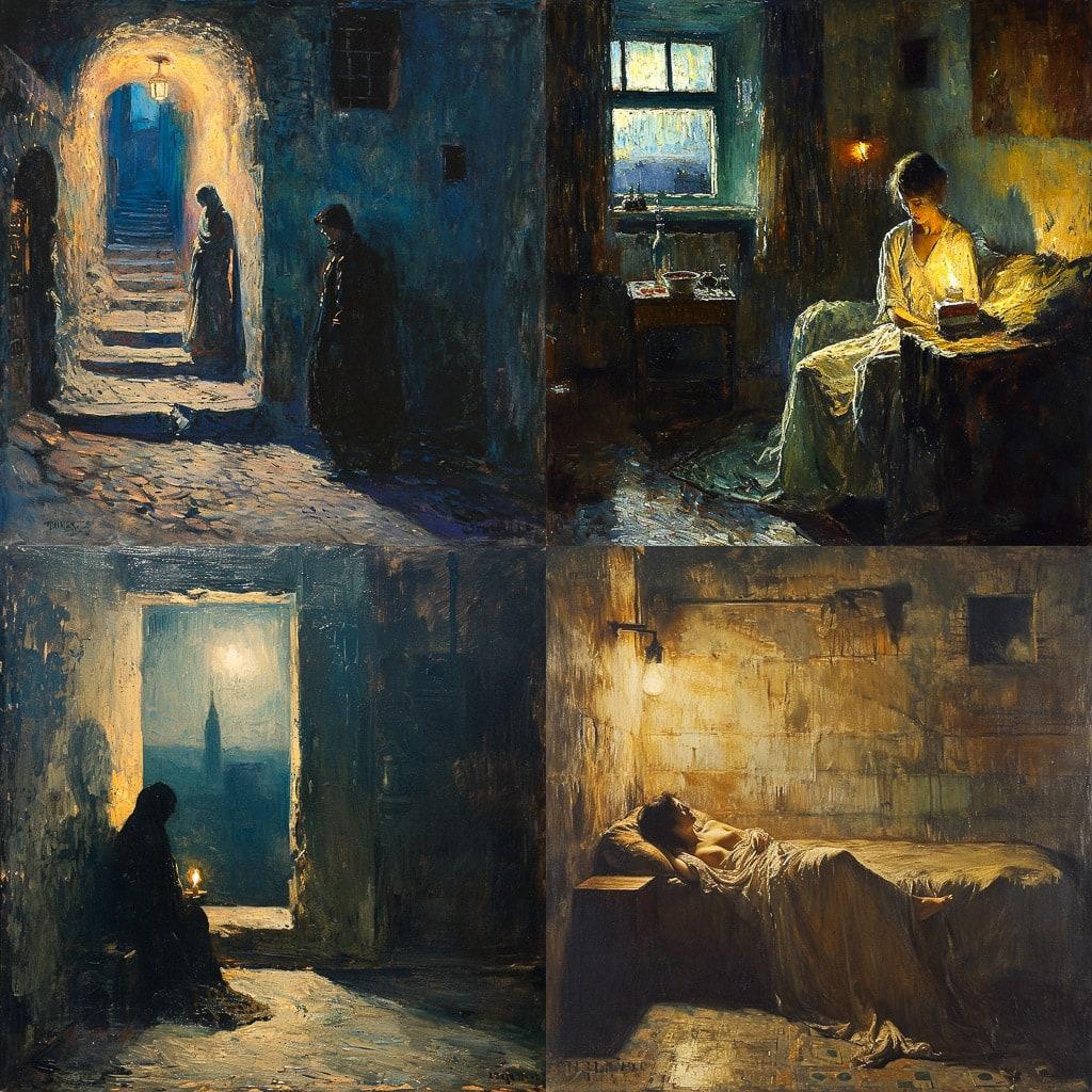 Henry Ossawa Tanner style, Midjourney V6, render 1 of 4