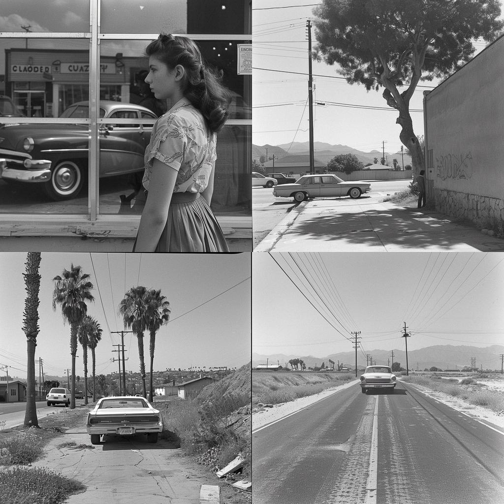 Henry Wessel style, Midjourney V6, render 1 of 4