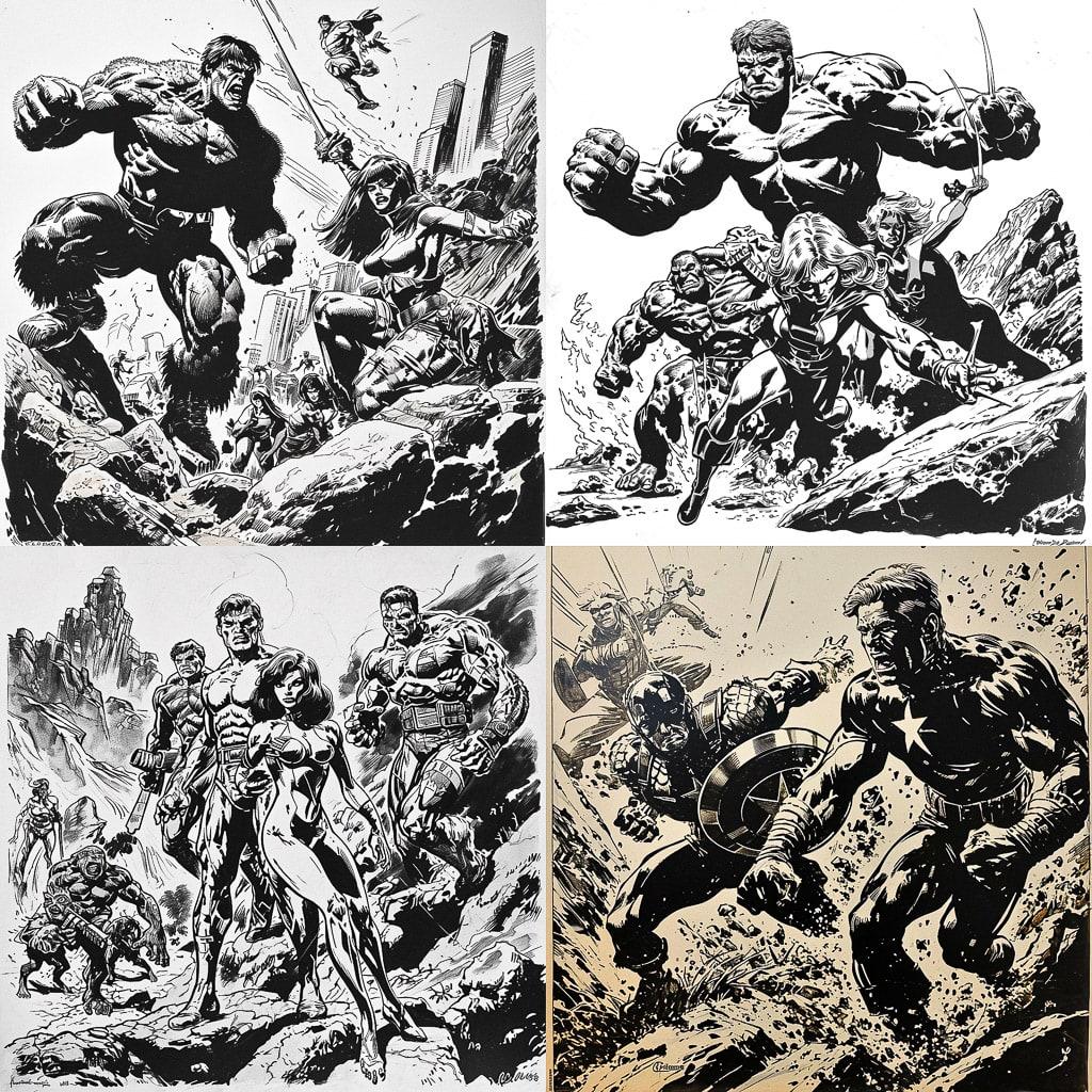 Herb Trimpe style, Midjourney V6, render 1 of 4