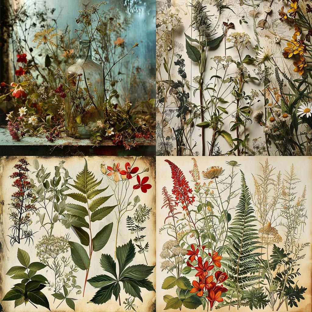 Herbarium style, Midjourney V6, render 1 of 4