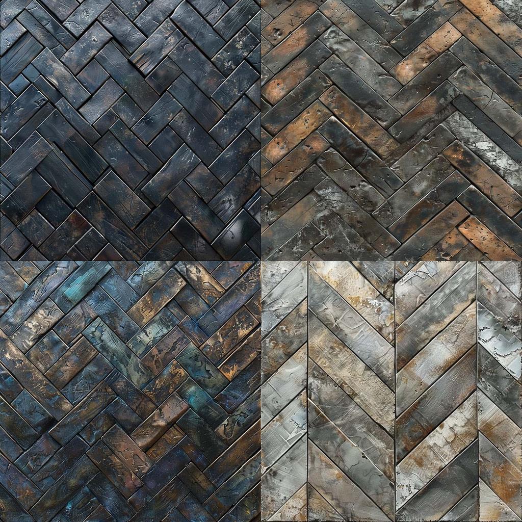 Herringbone texture style, Midjourney V6, render 1 of 4