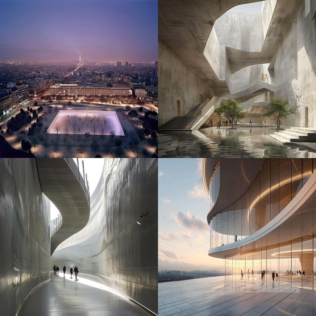 Herzog & de Meuron style, Midjourney V6, render 1 of 4