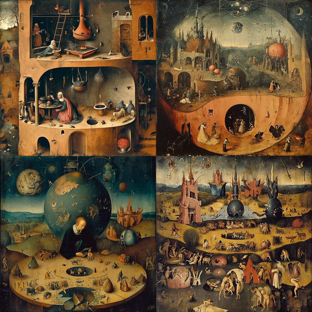 Hieronymus Bosch style, Midjourney V6, render 1 of 4