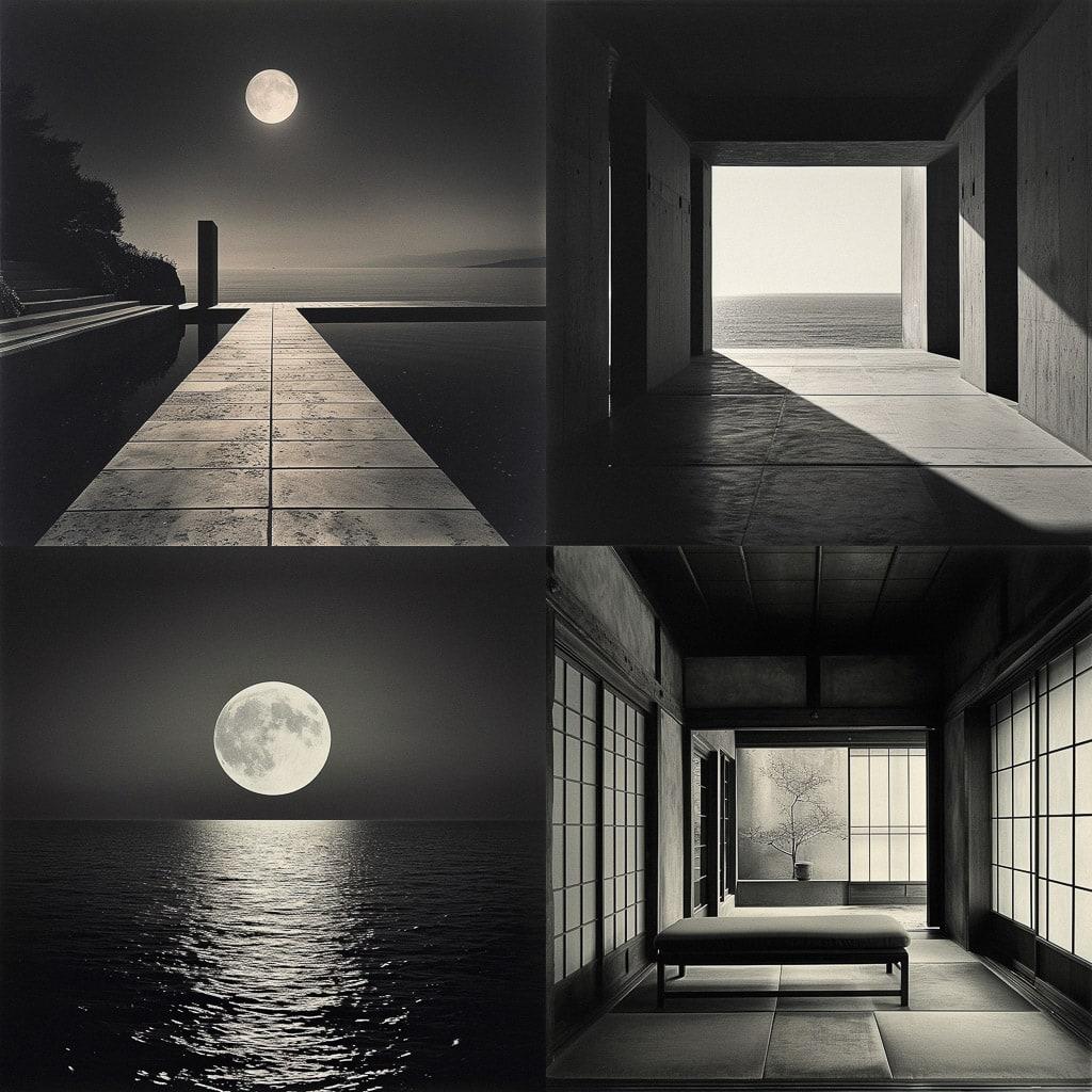 Hiroshi Sugimoto style, Midjourney V6, render 1 of 4