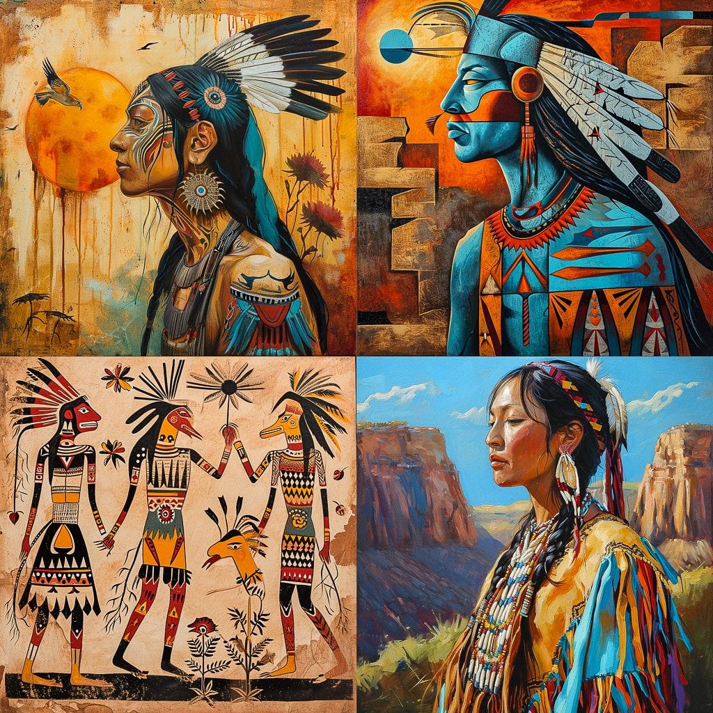 Hopi art style, Midjourney V6, render 1 of 4