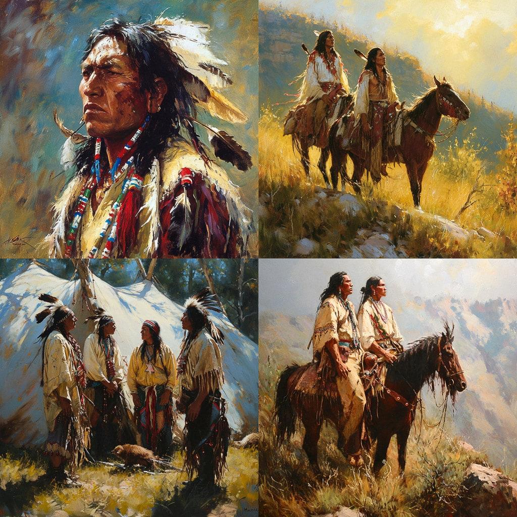 Howard Terpning style, Midjourney V6, render 1 of 4