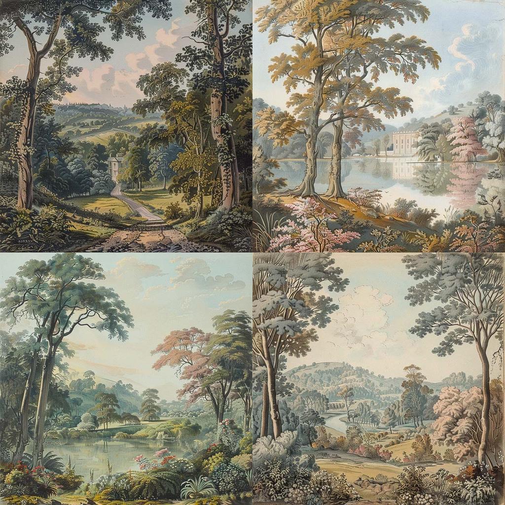 Humphry Repton style, Midjourney V6, render 1 of 4