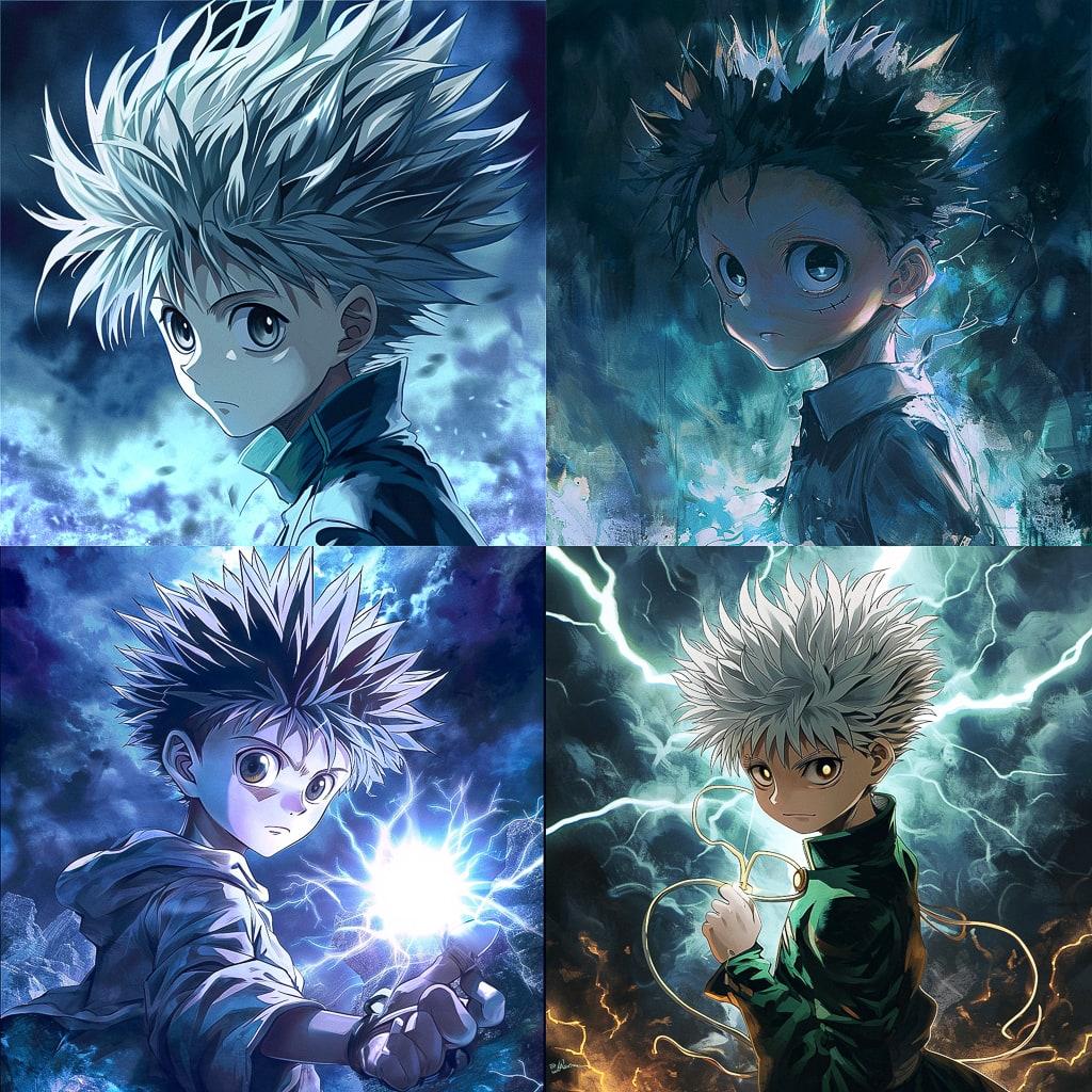 Hunter x Hunter style, Midjourney V6, render 1 of 4