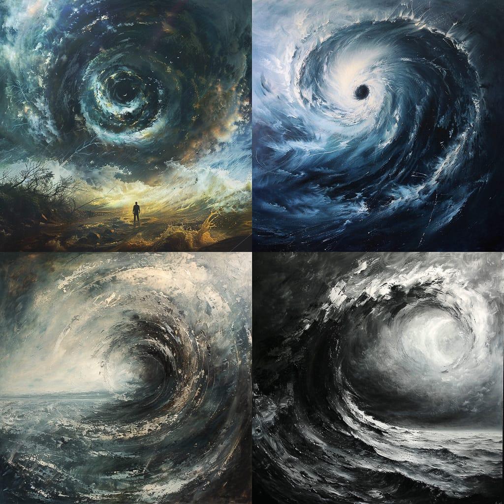 Hurricane style, Midjourney V6, render 1 of 4