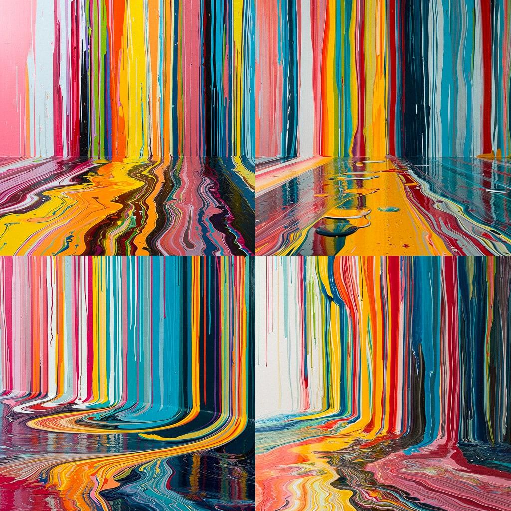 Ian Davenport style, Midjourney V6, render 1 of 4