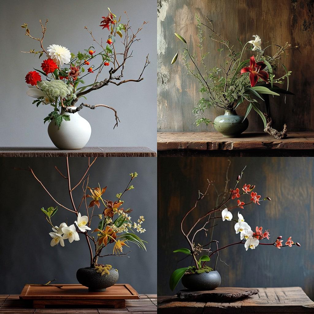 Ikebana style, Midjourney V6, render 1 of 4