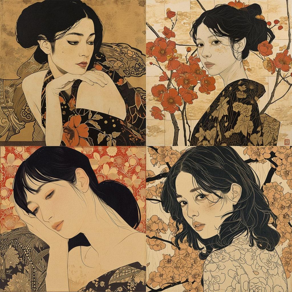 Ikenaga Yasunari style, Midjourney V6, render 1 of 4