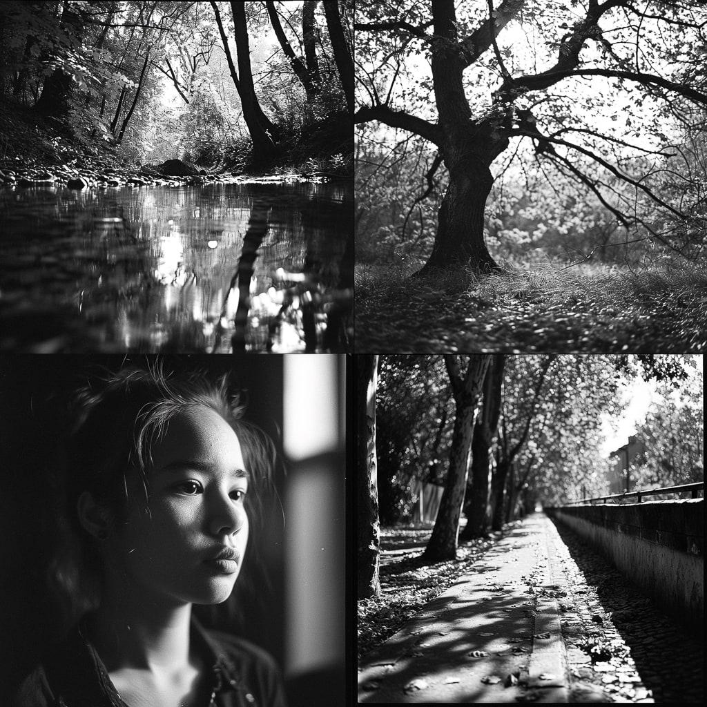 Ilford XP2 400 style, Midjourney V6, render 1 of 4
