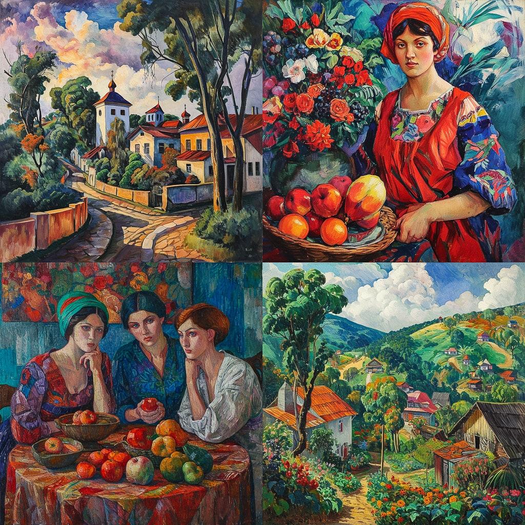 Ilya Mashkov style, Midjourney V6, render 1 of 4