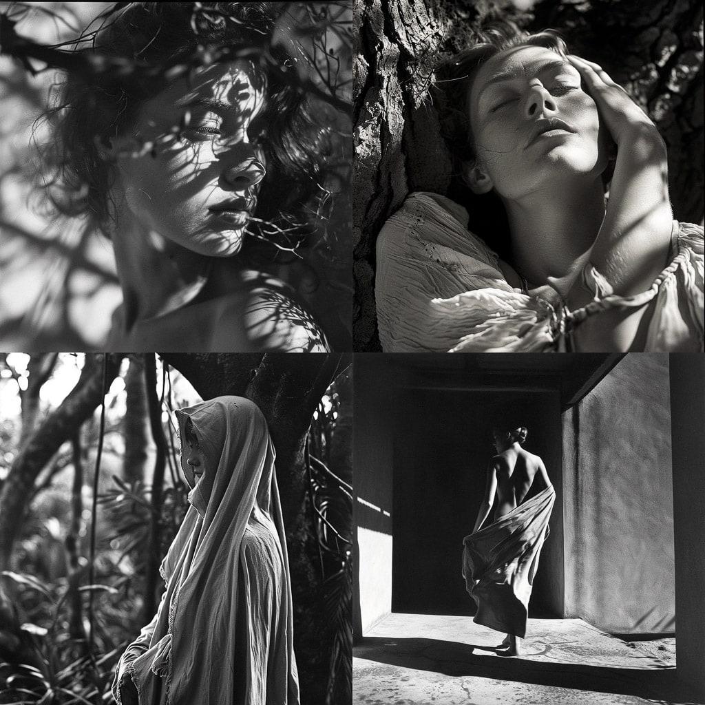 Imogen Cunningham style, Midjourney V6, render 1 of 4