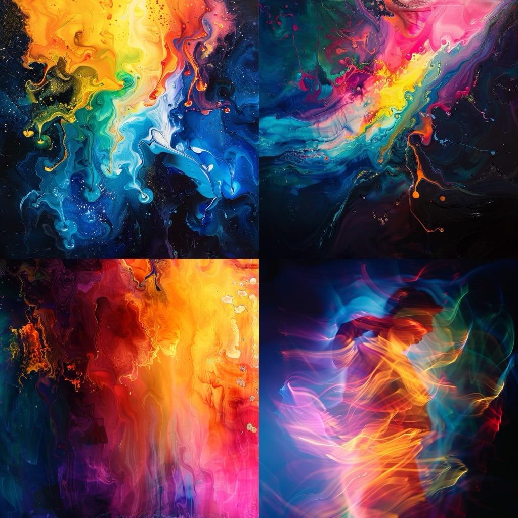 Incandescent colors style, Midjourney V6, render 1 of 4