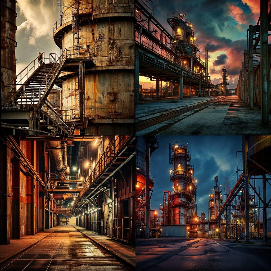 Industrial photography style, Midjourney V6, render 1 of 4