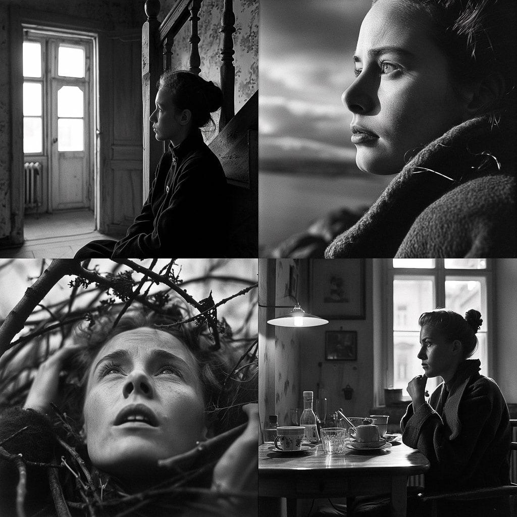 Ingmar Bergman style, Midjourney V6, render 1 of 4