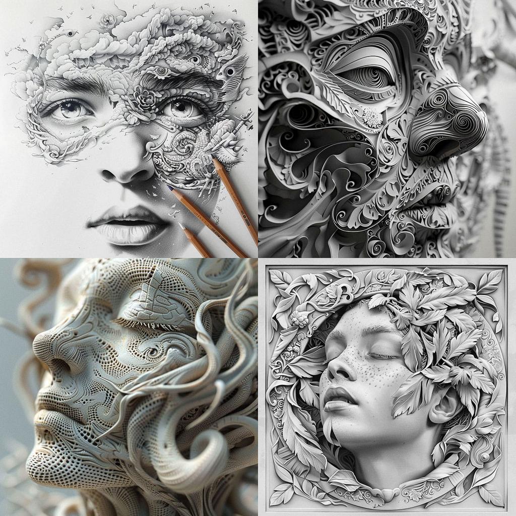 Intricate style, Midjourney V6, render 1 of 4