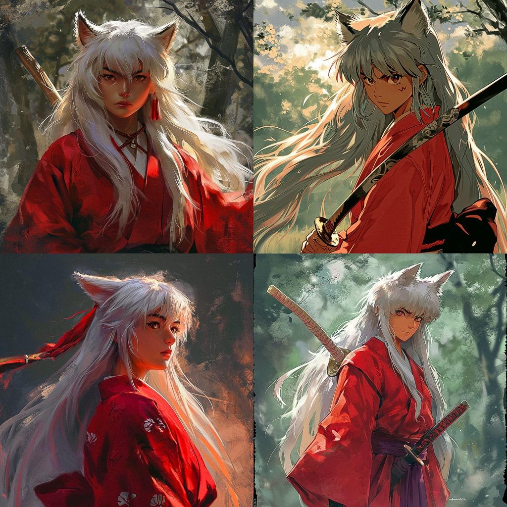 Inuyasha style, Midjourney V6, render 1 of 4