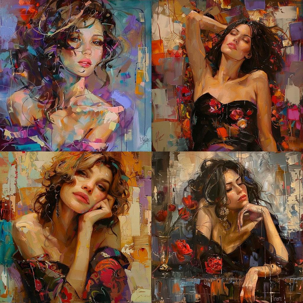 Irene Sheri Vishnevskaya style, Midjourney V6, render 1 of 4
