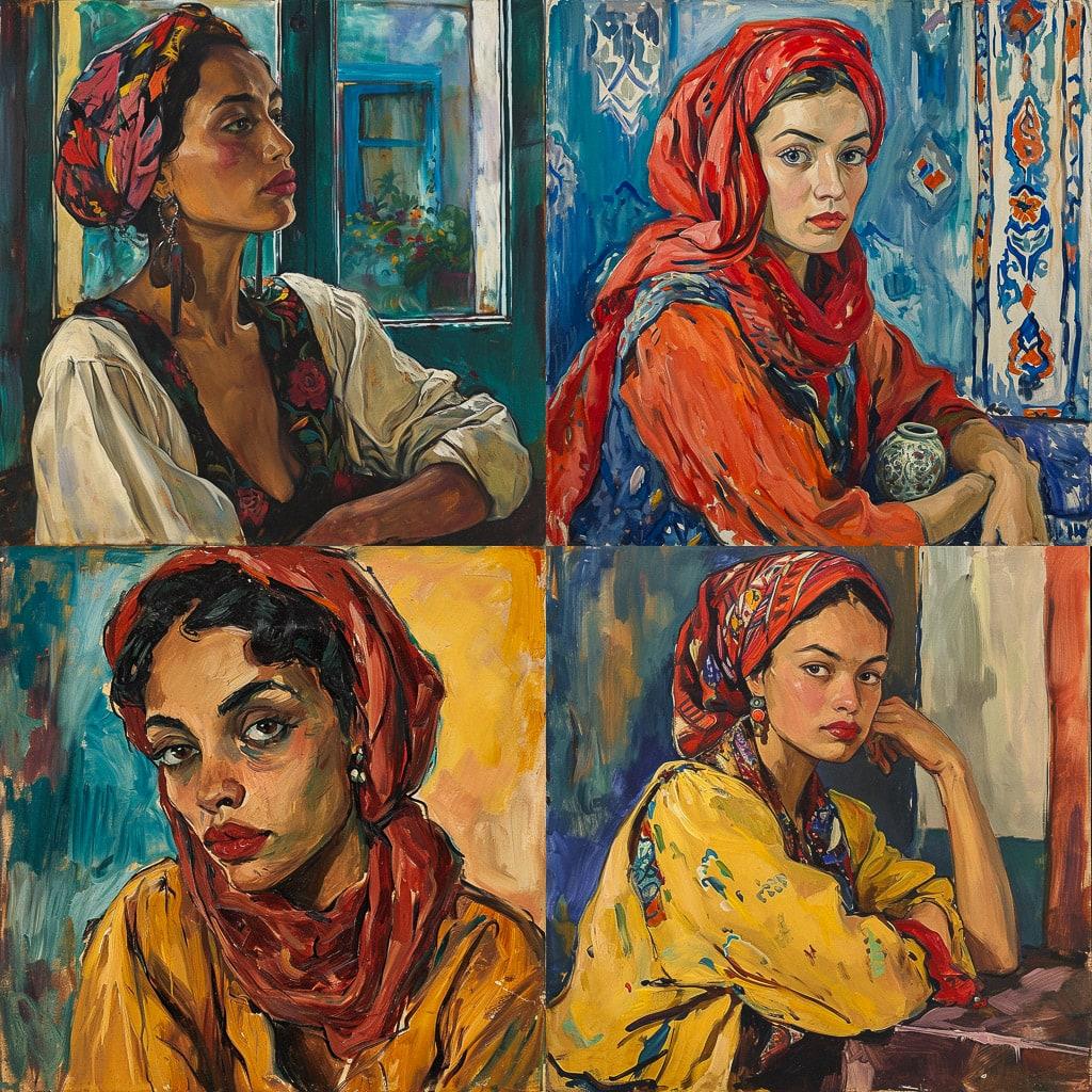 Irma Stern style, Midjourney V6, render 1 of 4