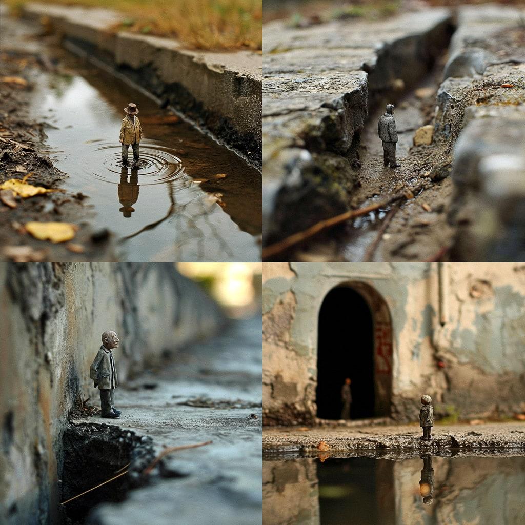 Isaac Cordal style, Midjourney V6, render 1 of 4