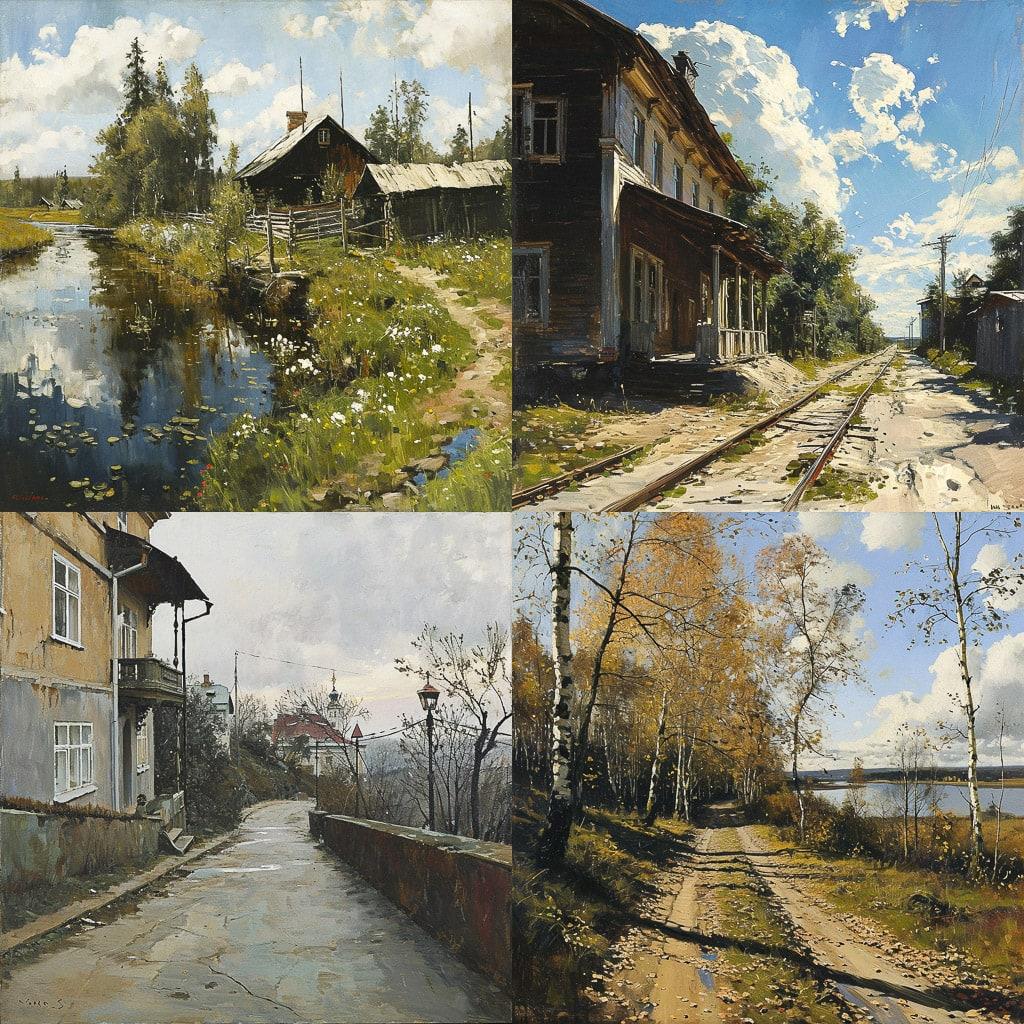Isaac Levitan style, Midjourney V6, render 1 of 4