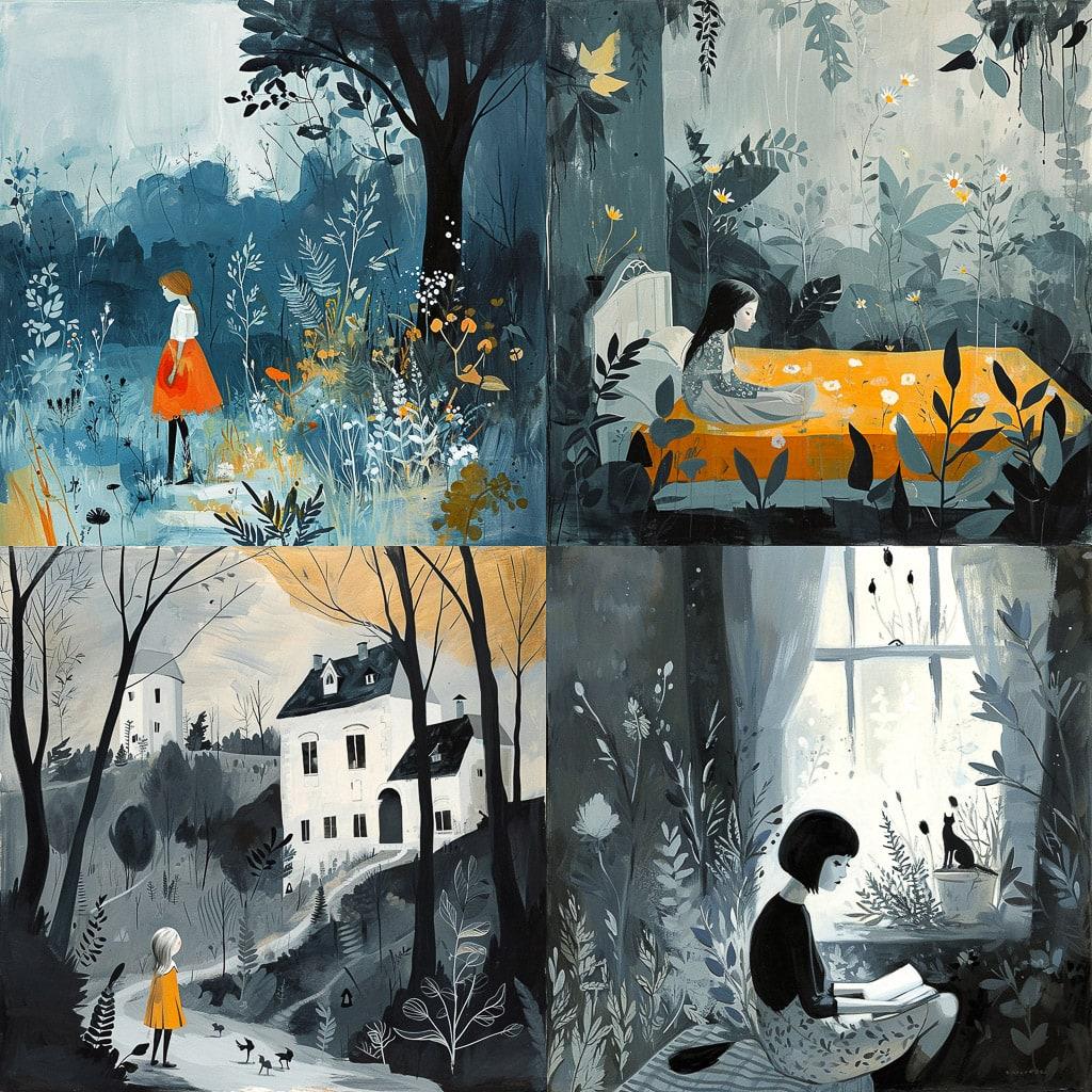 Isabelle Arsenault style, Midjourney V6, render 1 of 4