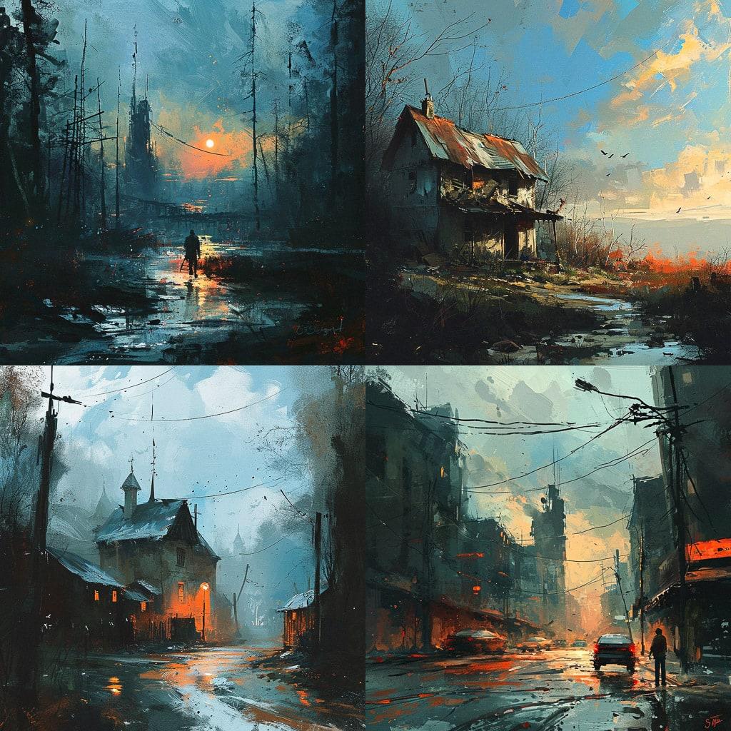 Ismail Inceoglu style, Midjourney V6, render 1 of 4