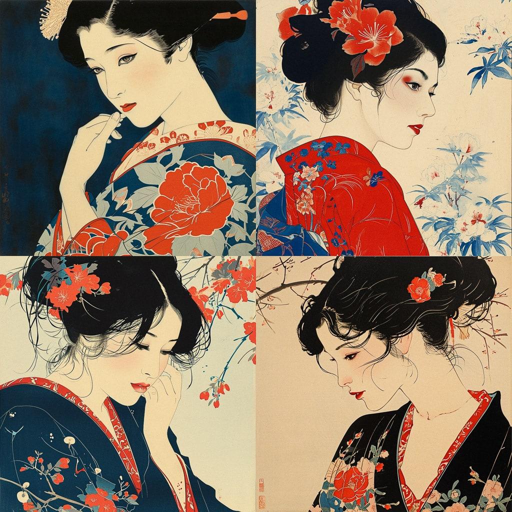 Ito Shinsui style, Midjourney V6, render 1 of 4