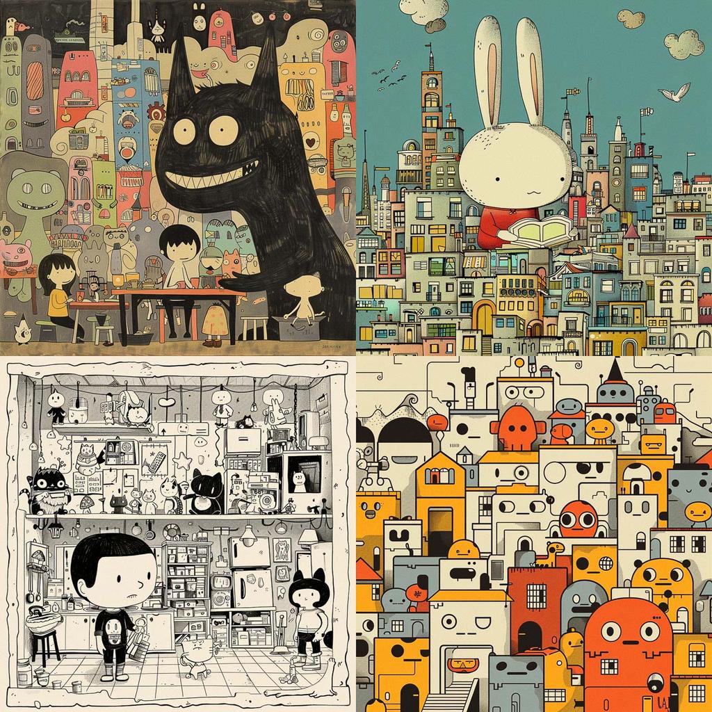 Ivan Brunetti style, Midjourney V6, render 1 of 4
