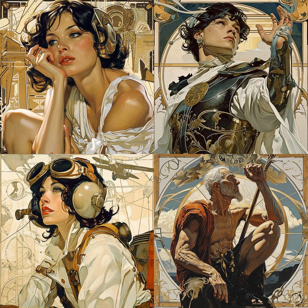 J. C. Leyendecker style, Midjourney V6, render 1 of 4