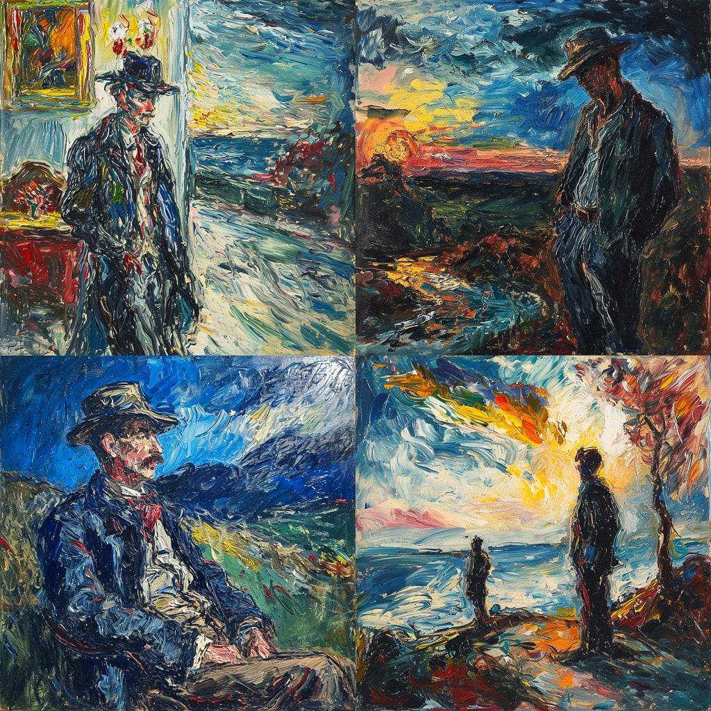 Jack Butler Yeats style, Midjourney V6, render 1 of 4