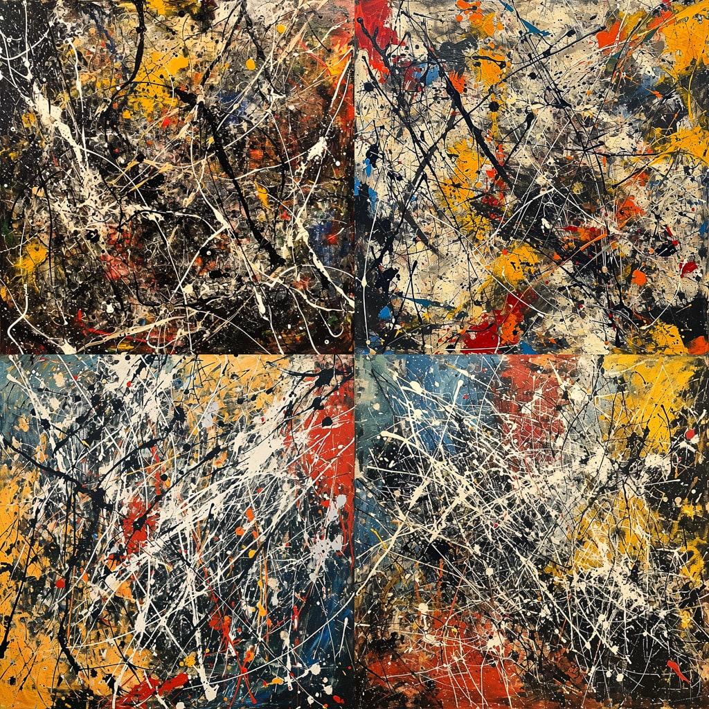 Jackson Pollock style, Midjourney V6, render 1 of 4