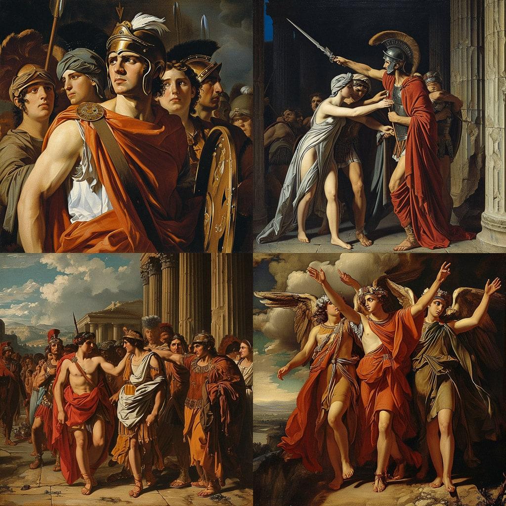 Jacques-Louis David style, Midjourney V6, render 1 of 4