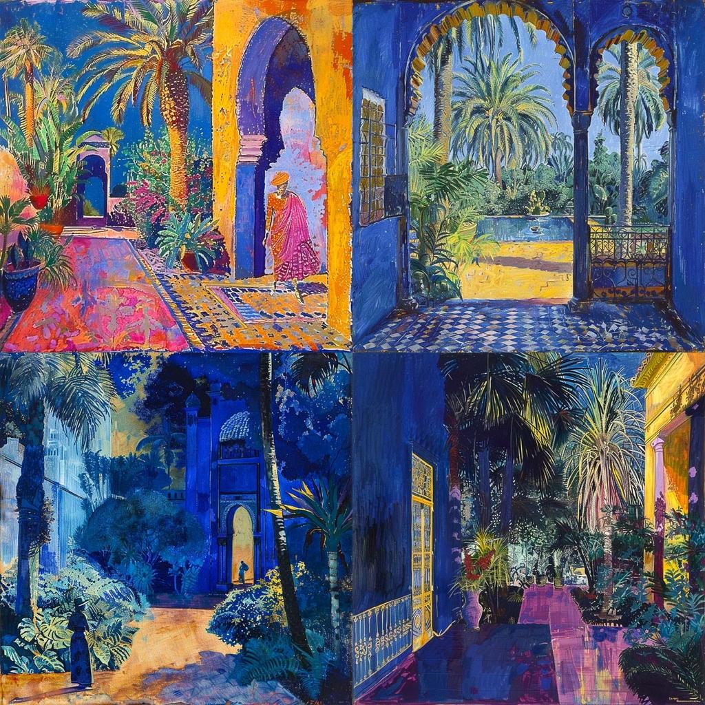 Jacques Majorelle style, Midjourney V6, render 1 of 4