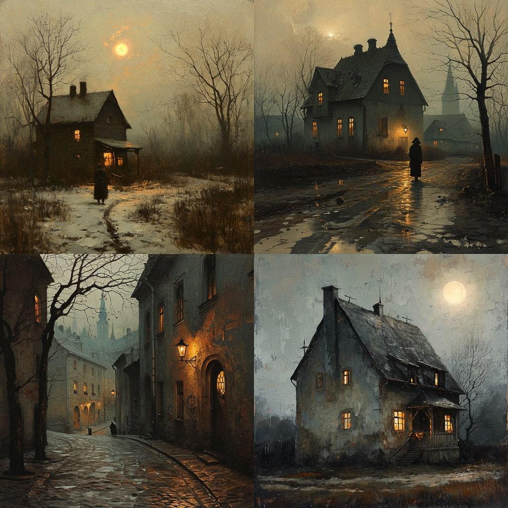 Jakub Schikaneder style, Midjourney V6, render 1 of 4