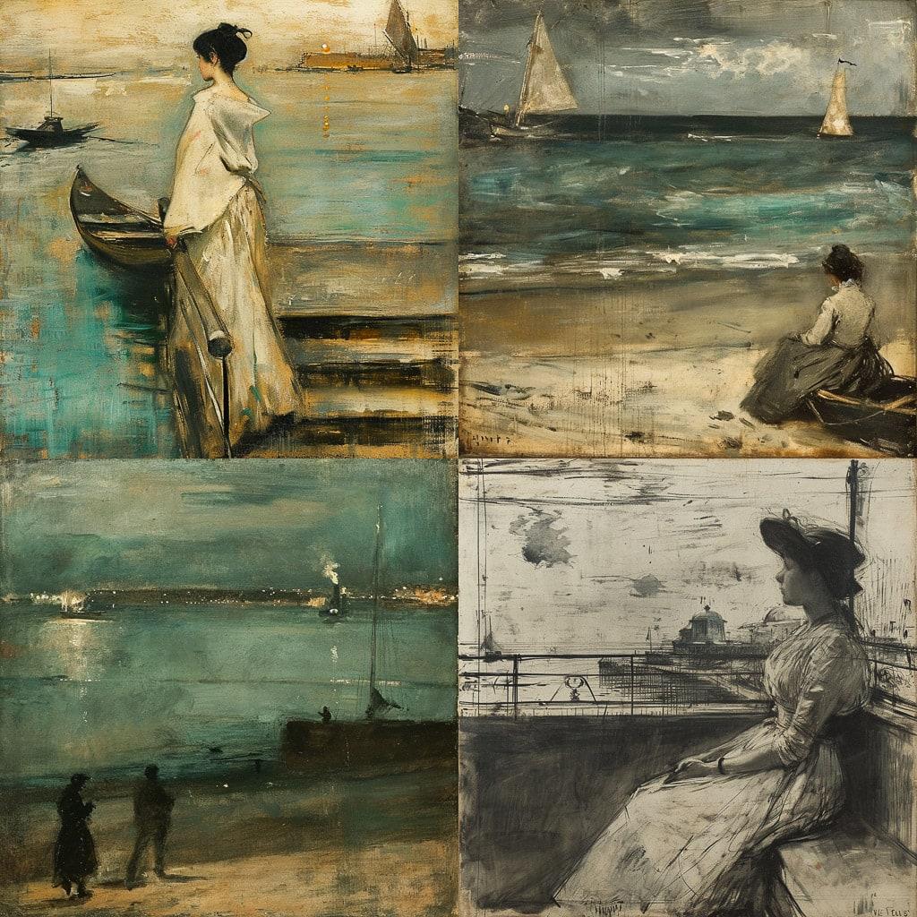 James Abbott McNeill Whistler style, Midjourney V6, render 1 of 4