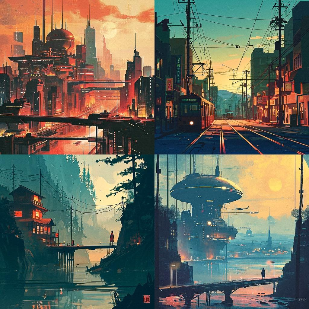 James Gilleard style, Midjourney V6, render 1 of 4