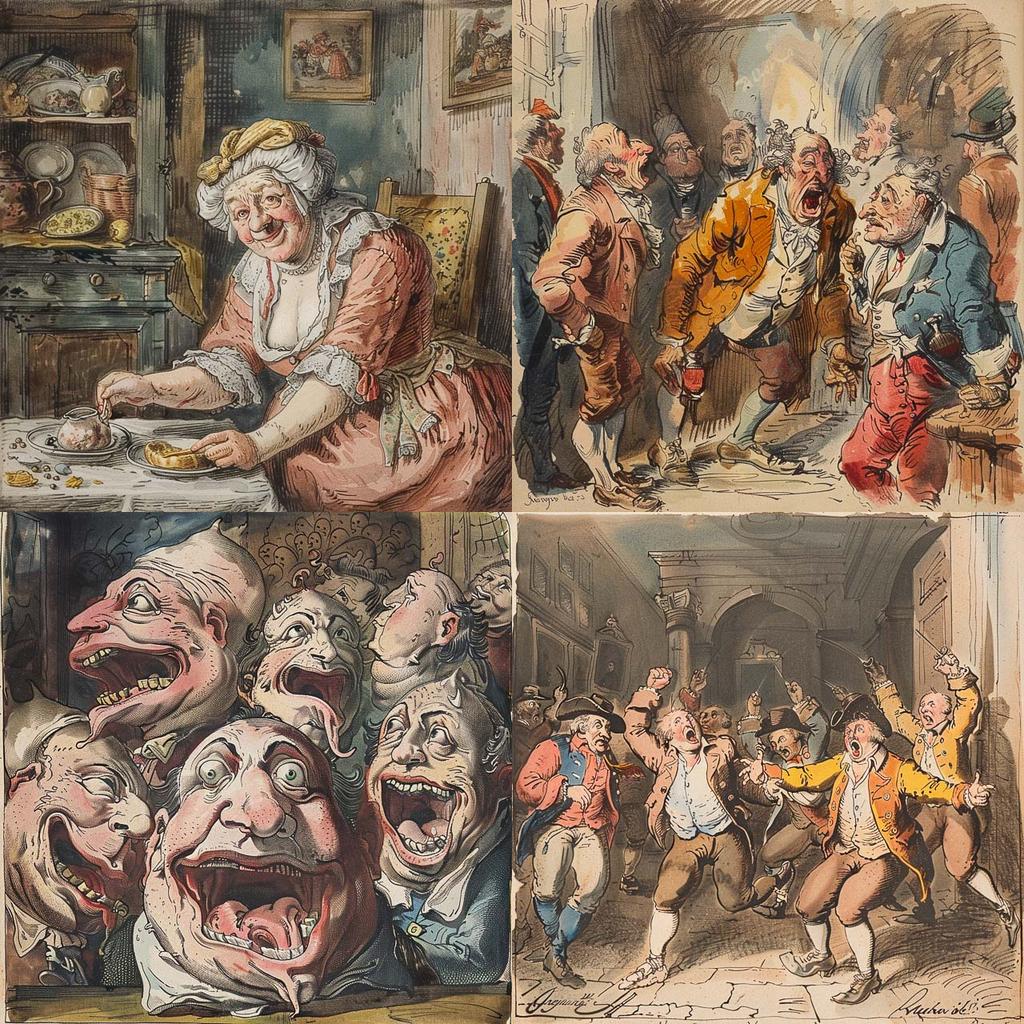 James Gillray style, Midjourney V6, render 1 of 4