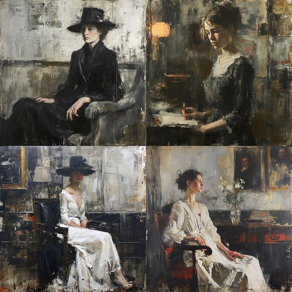 James Guthrie style, Midjourney V6, render 1 of 4