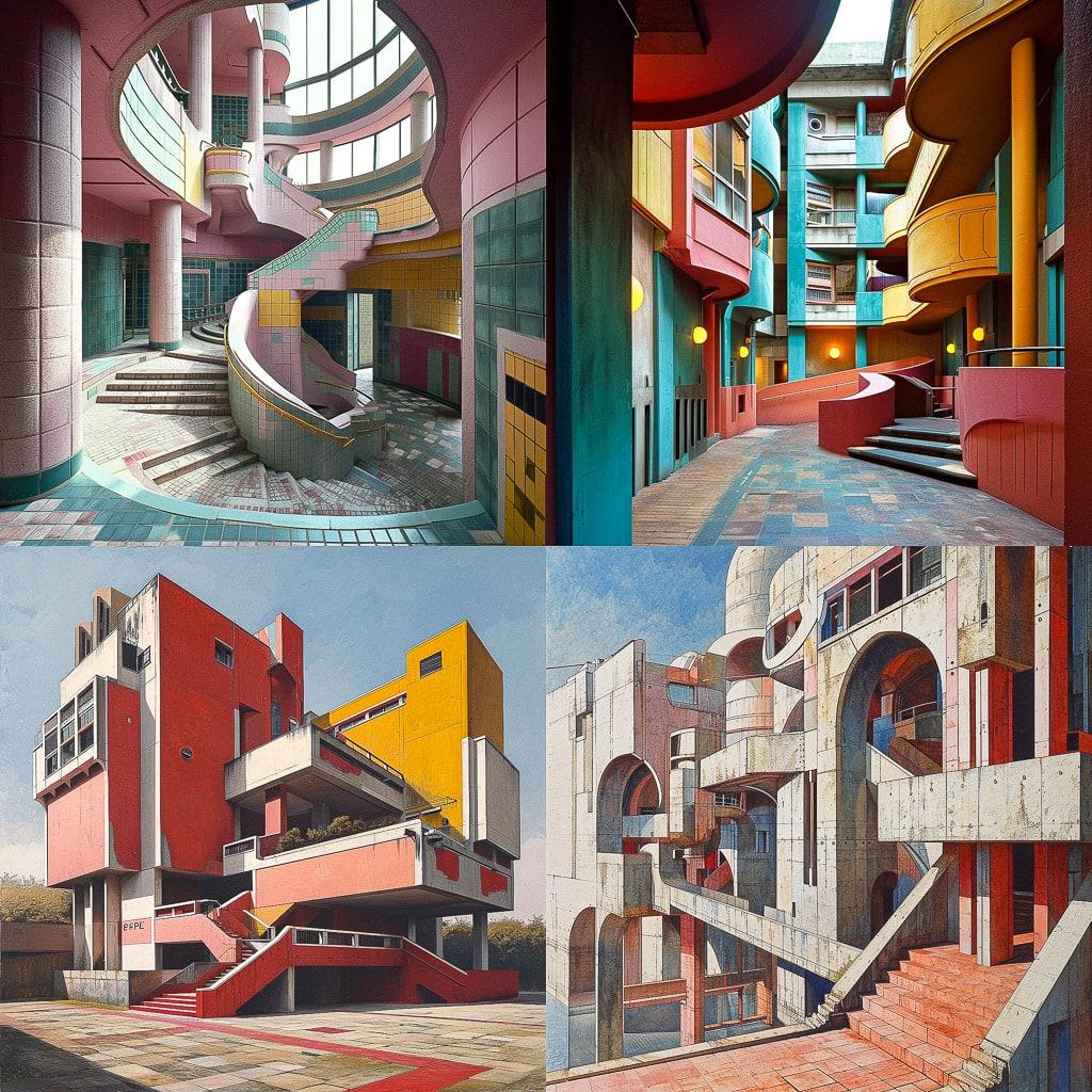 James Stirling style, Midjourney V6, render 1 of 4