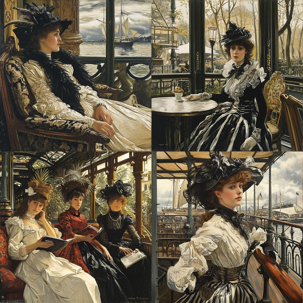 James Tissot style, Midjourney V6, render 1 of 4