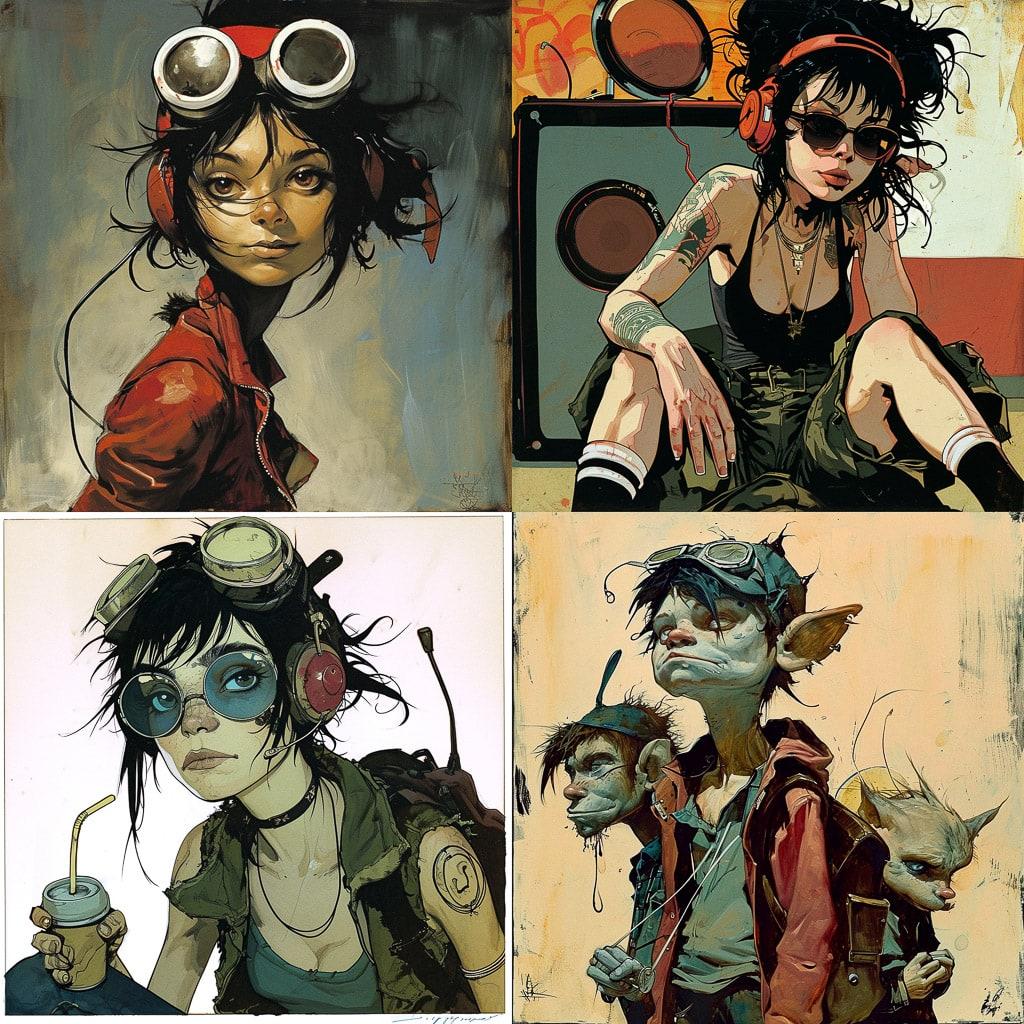 Jamie Hewlett style, Midjourney V6, render 1 of 4