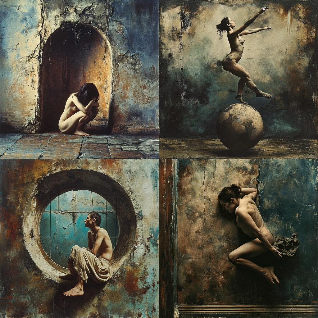 Jan Saudek style, Midjourney V6, render 1 of 4