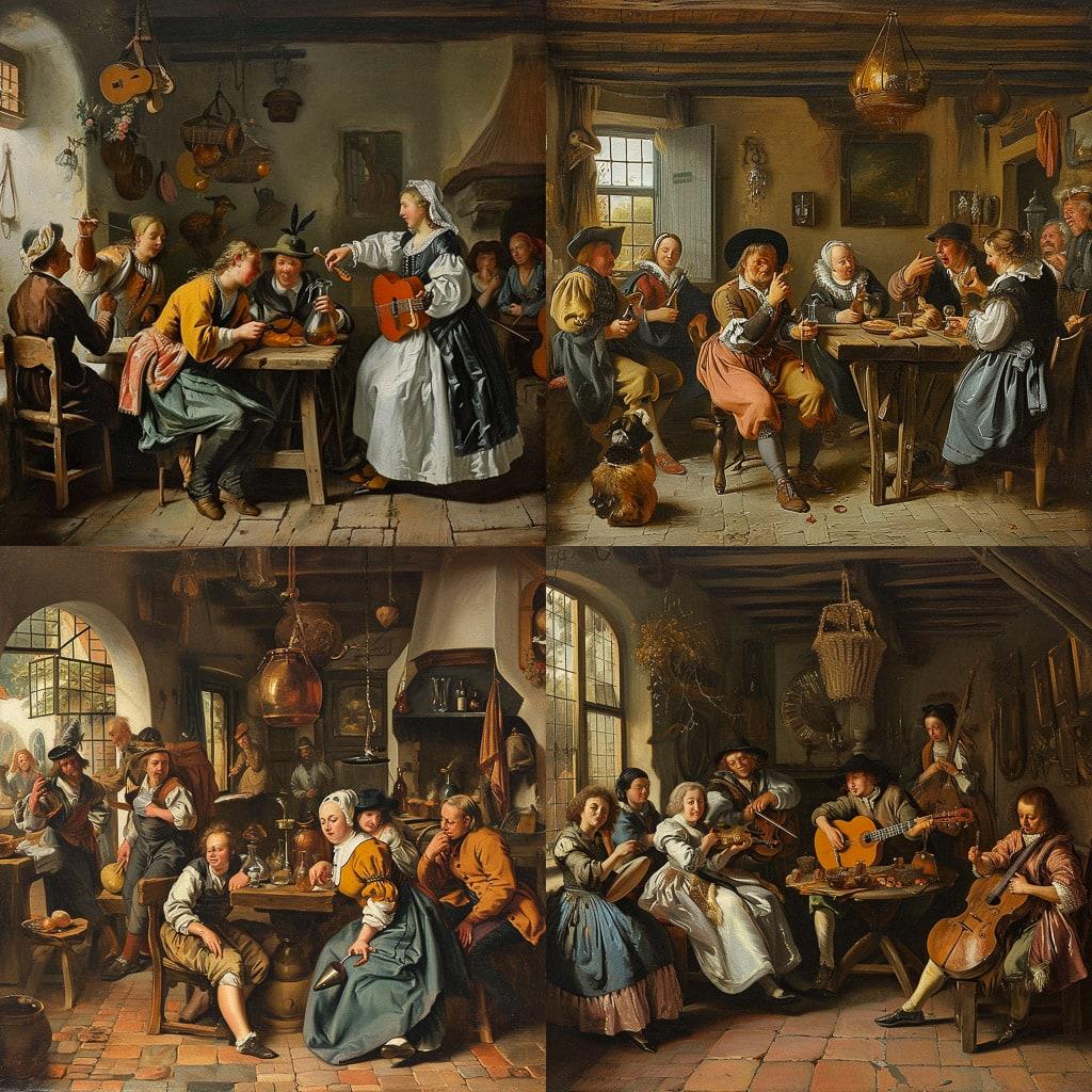 Jan Steen style, Midjourney V6, render 1 of 4
