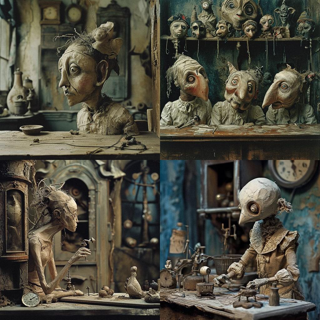 Jan Svankmajer style, Midjourney V6, render 1 of 4