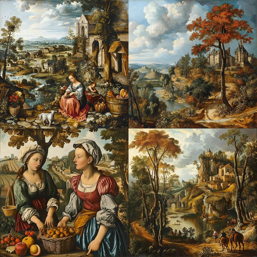 Jan van Scorel style, Midjourney V6, render 1 of 4