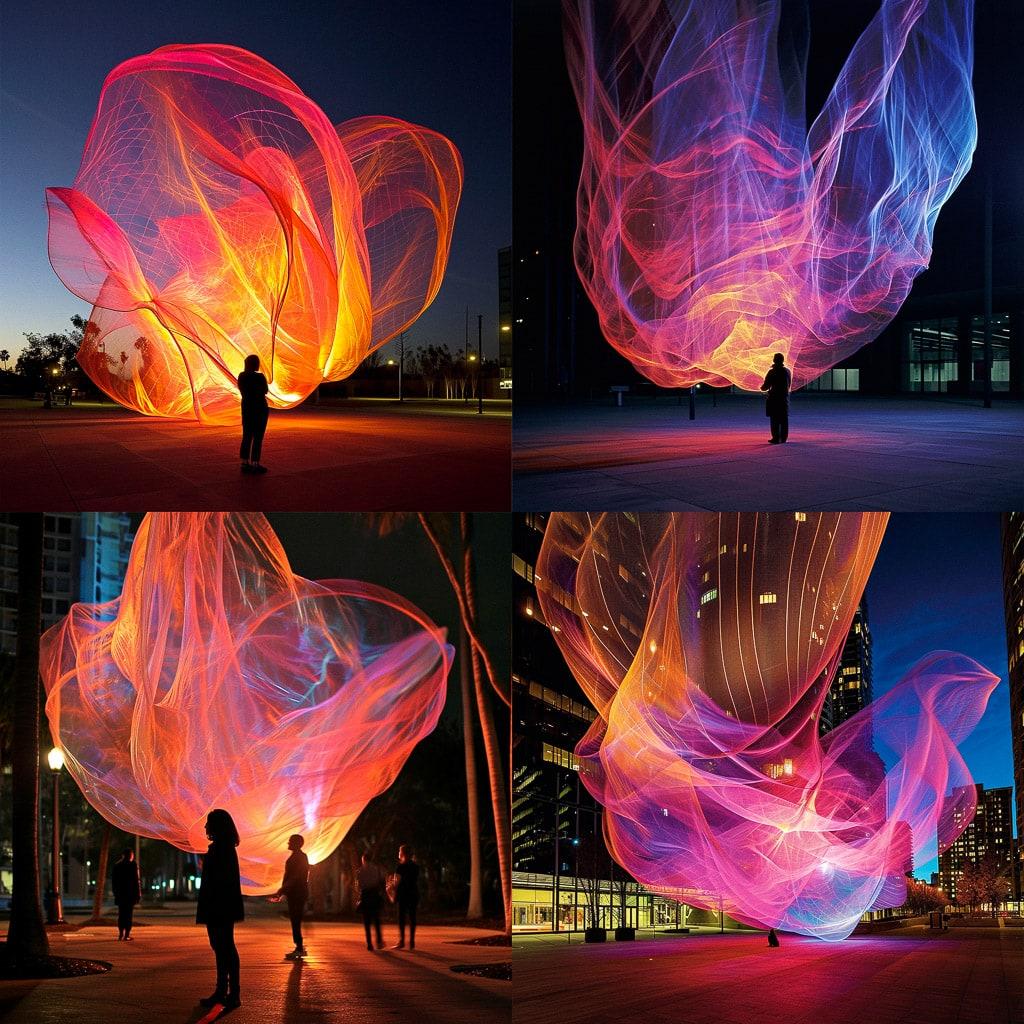Janet Echelman style, Midjourney V6, render 1 of 4